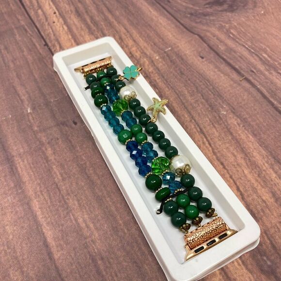 MACY’S BEAD AND SEA CHARMS APPLE WATCH BAND COMPATIBLE WITH 38mm CY08 - Picture 2 of 5